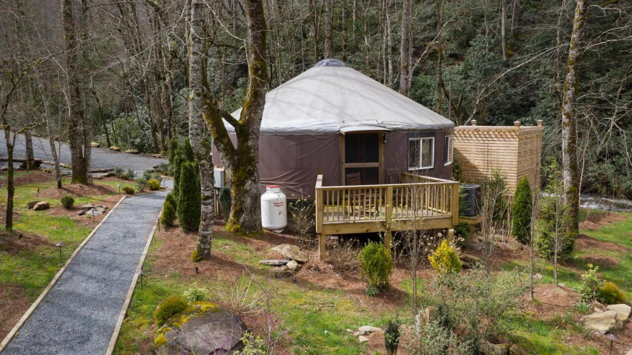 Вілла Tranquil Haven Luxy Yurt - Creekside Glamping With Private Hot Tub Topton Екстер'єр фото